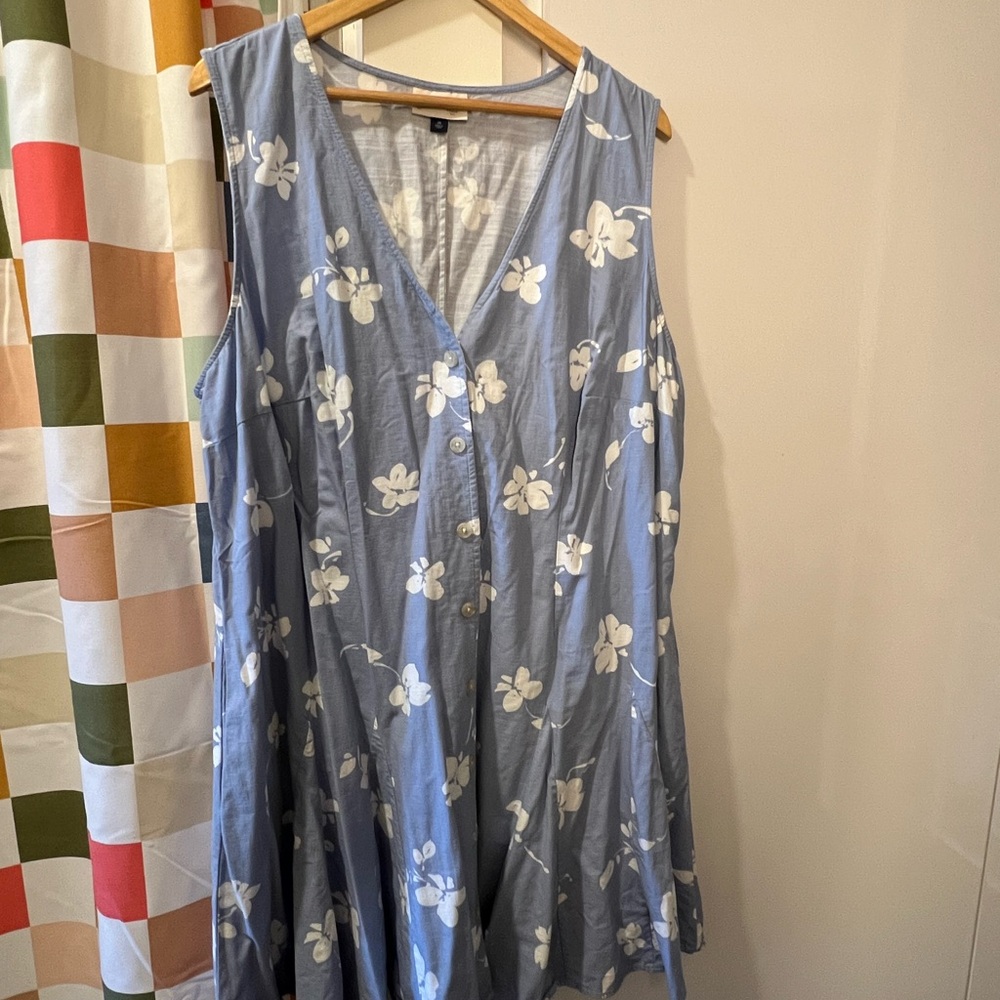 Women’s 2x Button Front Mini Sundress Cotton Floral - Universal Thread Plus Size